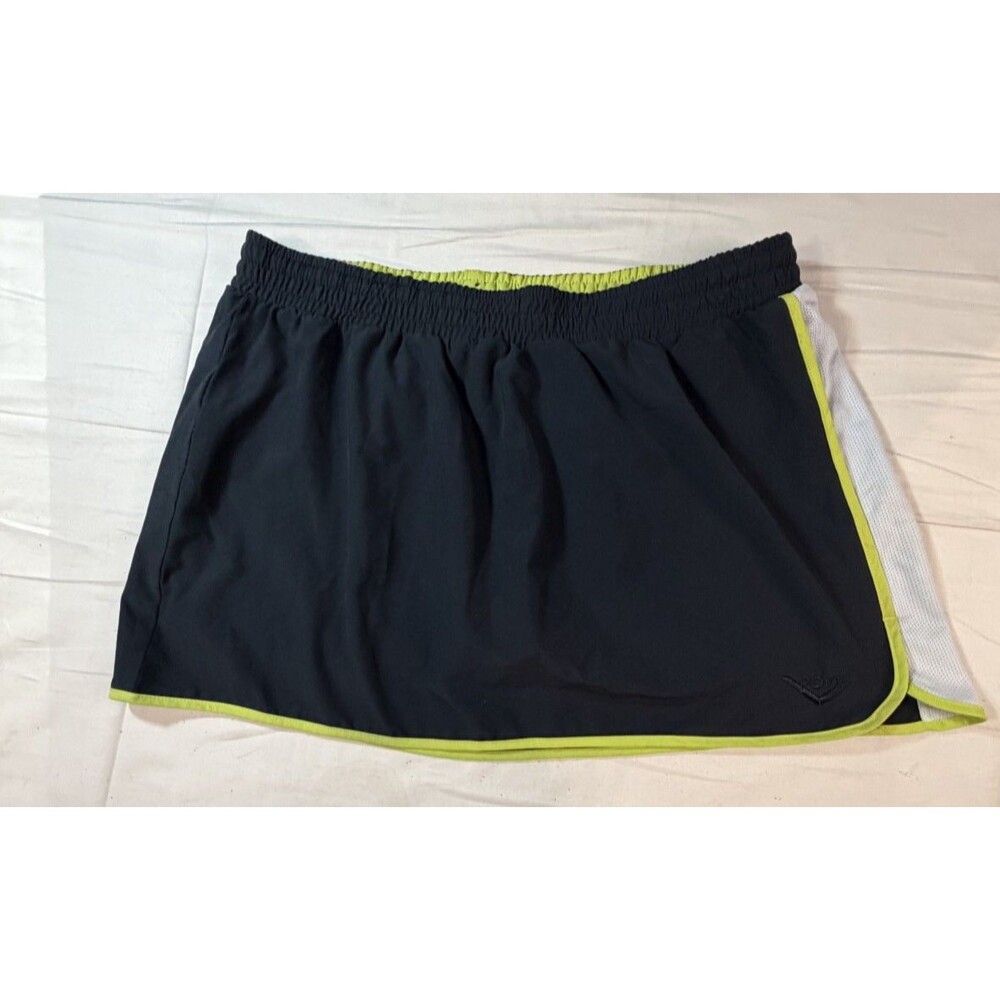 Pony Women's Size XL Navy Tennis Golf Skort Skirt Yellow Piping EUC